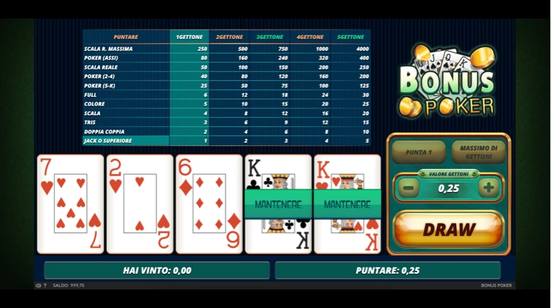 Screenshot 888 videopoker