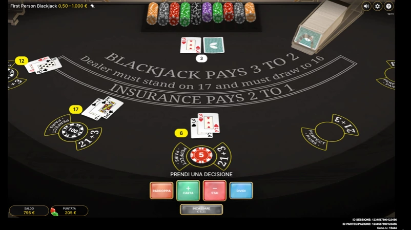 Screenshot Betsson blackjack