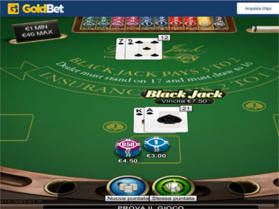 il blackjack di Goldbet