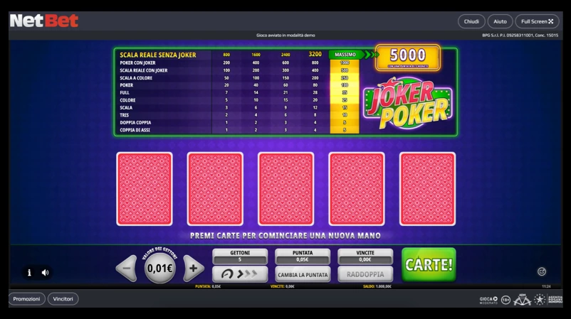 Screenshot NetBet videopoker