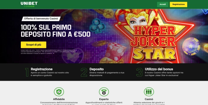 anteprima di Unibet