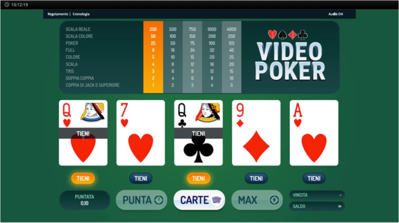 Screenshot StarCasino videopoker